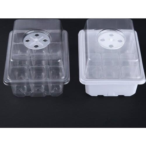 1Pcs Plastic 12 Holes Propagator Plant Seeding Tray Kit Garden Germination Vented Domes Box For Plants Flowers Seeding