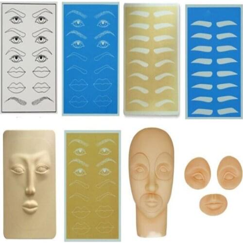 10 Pcs Blue Silicone Training Permanent Makeup Eyebrow Tattoo Practice Skin By Free Shipping
