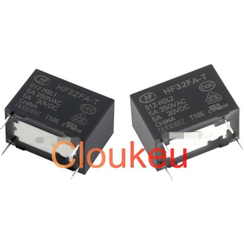 100Pcs Relay HF32FA-T-005 012 024-HSL1 HSL2 5V 12V 24V 5A 4pin