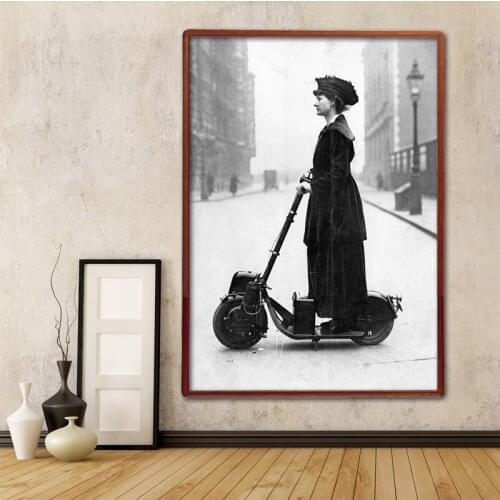 1916 Scooter Canvas Painting Nordic Home Decoration Posters And Prints Vintage Wall Art Picture for Living Room Decor Mural