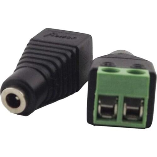 2pcs 3.5mm x 1.35mm Female Jack TO AV Screw Terminal CCTV Video AV Balun Connector Adapter