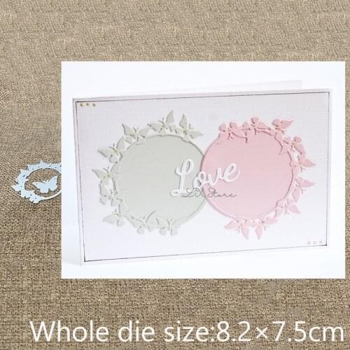 XLDesign Craft Metal Cutting Die cut dies 2pcs butterfly circle decoration scrapbook Album Paper Card Craft Embossing die cuts