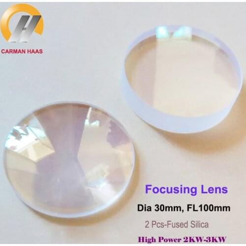 CARMANHAAS Spherical 1064nm Focusing Lens 2 Pcs Dia.30mm FL. 125mm Fused Silica Ball Lens for 2-3KW Laser Machine