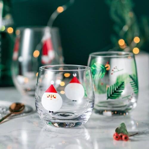 2020 New Glass Cups Creative Lead-free Milk Coffee Water Drinking Cup Cute Mug Christmas Birthday Gift For Home Office Decration
