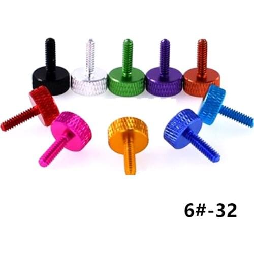 6#-32 * 5.5/10/16/20/25/35mm Colorful Aluminum Alloy Knurled Screws for Omputer Case DIY Hard Disk Graphics Card
