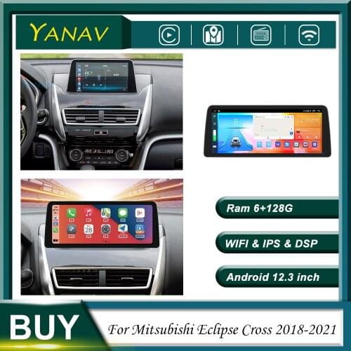 Car Radio Android 2 Din Stereo Receiver For Mitsubishi Eclipse Cross 2018-2021 GPS Navigation with Carplay Multimedia MP3 Player