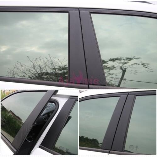 Car Styling Carbon Fiber Color Window Glass Moulding Sticker Garnish Overlay Trim Panel 2017 2018 For Jeep Compass Accessories