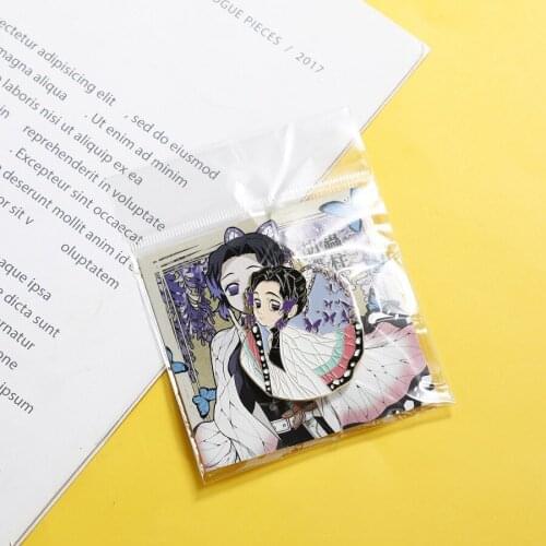 Japan Anime Cartoon Demon Slayer Blade Ninja Butterfly Alloy Paint Brooch Color Paint Brooch Badge Cosplay