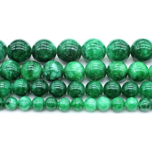6mm 8mm 10mm 12mm Natural Stone Dark Green Jades Beads Round Beads for Jewellery Making DIY Bracelet Necklace Earring