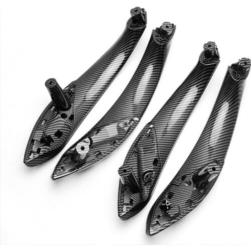 Fit For BMW F30 F80 F31 F32 F34 F35 Black carbon fiber Car Inner Door Handle Trim Pull Grab Panel Handle