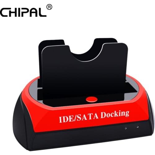 CHIPAL ALL in One HDD Docking Dual SATA IDE to USB 2.0 Dock Station HD 2.5 3.5 External Hard Drive Box Enclosure Case Adapter
