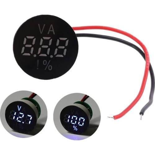 Digital Voltage Indicator 2 Wires 12V 48V 120V Battery Tester Lithium Lead-acid