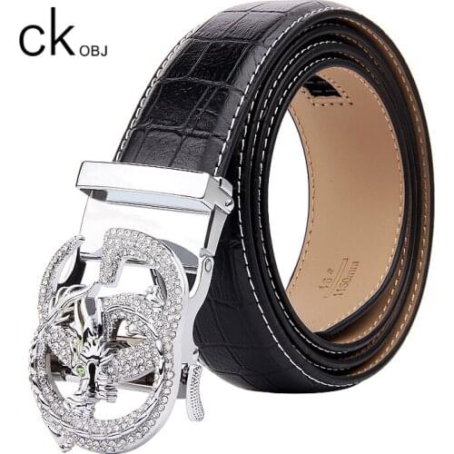 CKobj Mens Belt Mens High Quality Business Automatic Buckle Leather Belt Mens Luxury Plus Size 90-150cm Belt Free Shipping