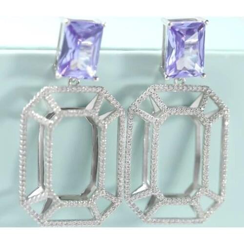 Designer Fashion 925 Sterling Silver Jewelry 3A Cubic Zirconia Party Earring