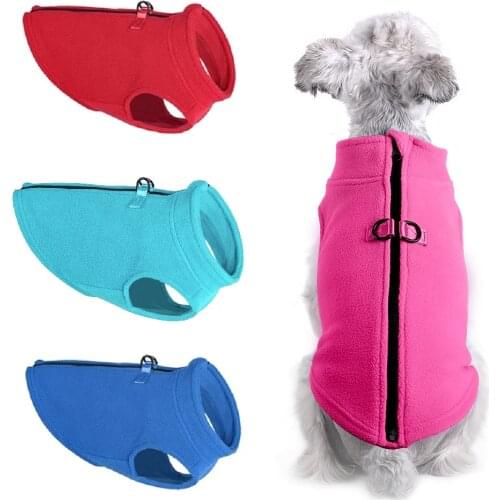 Fleece Warm Dog Clothes Puppy Pet Cat Clothes Jacket Winter Puppy Clothing Bulldog Coat Pug Costume Poodle Jacket Vest For Dogs