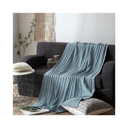 Cotton Blanket Chunky Knit Blanket Sofa Blanket Office Nap Blanket Towel Summer Air Conditioning Blankets for Beds