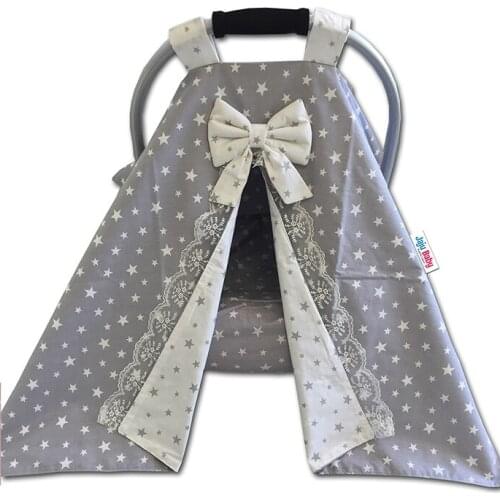 Jaju Baby Gray and Star Combined Stroller Cover and Inner Sheet