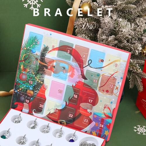 DIY Christmas Advent Calendar For Kids Fashion Jewelry Advent Calendars Charm Bracelets Necklace Christmas Children Gift Box