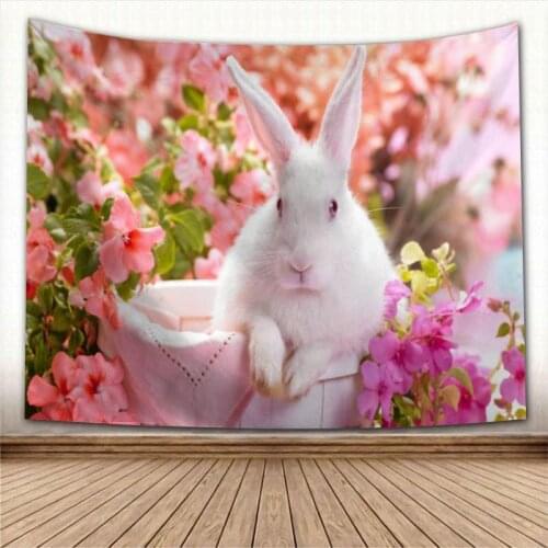 Nice Rabbit Animal Tapestry Colorful Psychedelic Decorative Carpet Wall Fabric For Living Room Bedroom Tapestries Accessories