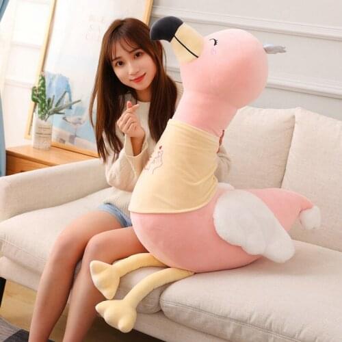 Creative Pink Bird Plush Toys Pillow Cushion Stuffed Cloth Doll Kids Birthday Gift Christmas Room Decoration