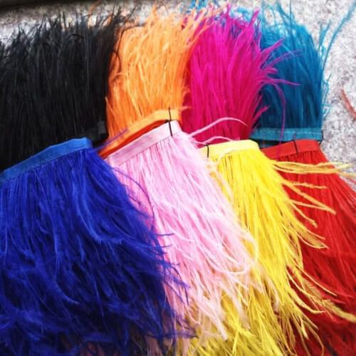 Wholesale 10 yards high quality Natural Ostrich Feather fringe Ostrich feather ribbon 4-5inch/10-12cm free shipping accessories