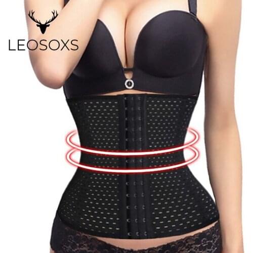 LEOSOXS Women Waist Trainer Body Shapers Slimming Belt Modeling Strap Steel Boned Postpartum Band Sexy Bustiers Corsage Corsets