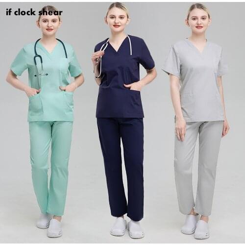 Nursing Scrubs Women Uniforms Multicolor Medical Workwear Pet Clinic Nurse Working Clothes Wholesale Prices Unisex Scrubs Suits