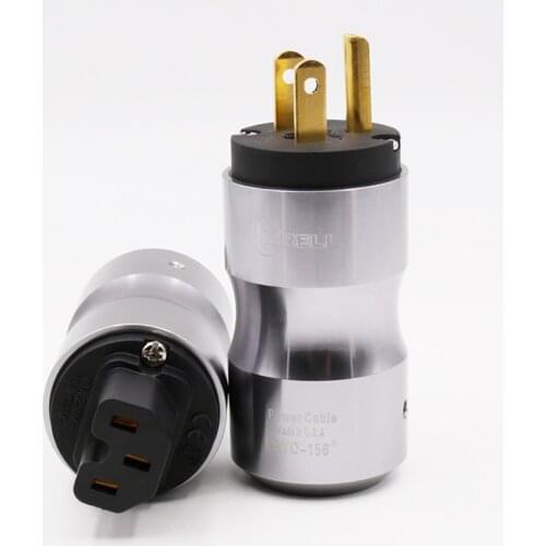 Pair Krell Gold Plated US Mains audio Power plug,power Extension cable Plug Connector