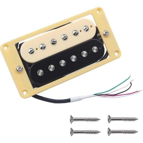 FLEOR Zebra Humbucker Pickup Alnico 5 Neck Electric Guitar Pickup with Flat Frame for Guitar Parts