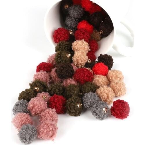 20mm Cashmere Charm 10Pcs/Lot Beads Ball Charm Pendant for Earring Fashion Jewelry Findings Craft Making