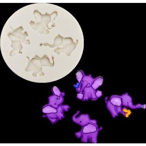 Mini Elephant Resin Mold DIY Cake Decoration Tool Chocolate Mold Cake Tool Cake Shop Household Kitchen Supplies KLM