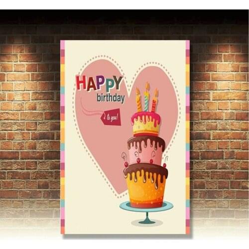 Retro Metal Tin Signs Happy Birthday Vintage Plate Bakery Art Wall Decor Poster