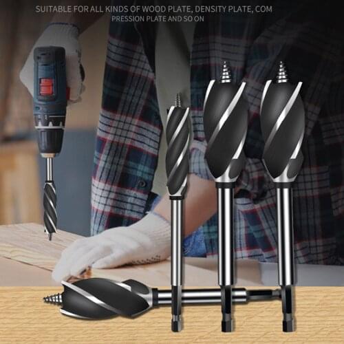 Four-slot Hexagonal Long Shank Auger Drill Woodworking Support Fast Cut Auger Wood Drill Bits Holesaw Joiner Carpenter Wood Cut