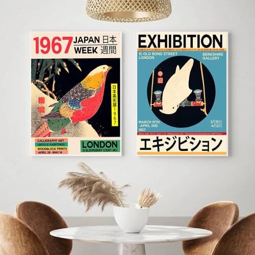Japanese Canvas Print London 1967 Unique Exhibition Poster Art Week Nouveau Painting Wall Decor For Living Room Home Decoration