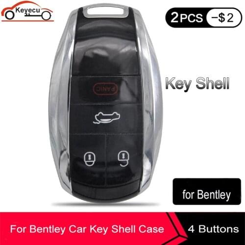 KEYECU Replacement Smart Prox Remote Control Car Key Shell Case Housing With 3+1 / 4 Buttons - FOB for Bentley
