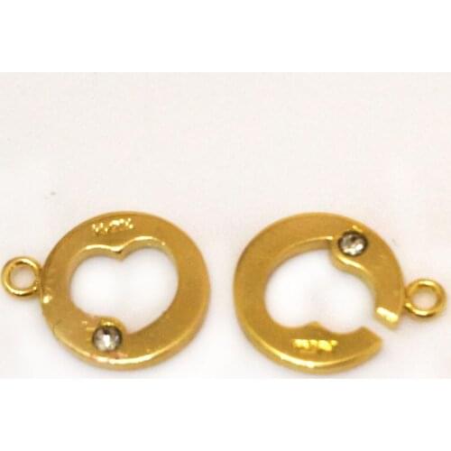 12x16mm Single row Gold Filled Double Ring Clasp with Crystal