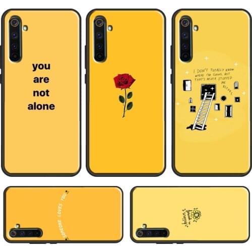 Yellow aesthetic Love For OnePlus 9 Pro 8 7T 8T Nord Phone Case For OPPO Realme 8 6 7 Pro Q3 C3 C11 C15 C21 GT