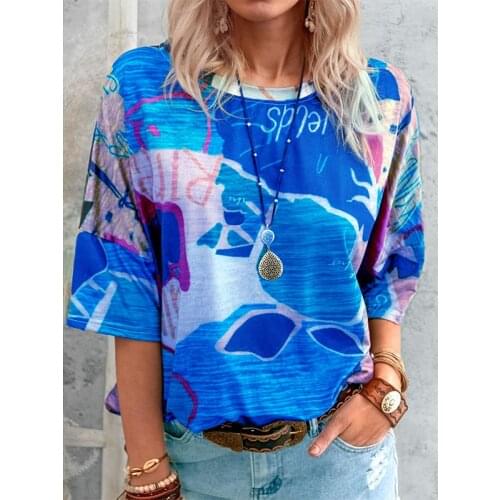 Summer Women Fashion O-Neck Short Sleeve Tops Shirts 2021 Leisure Map Printed T-Shirts Casual Loose Pullover Ladies Clothes