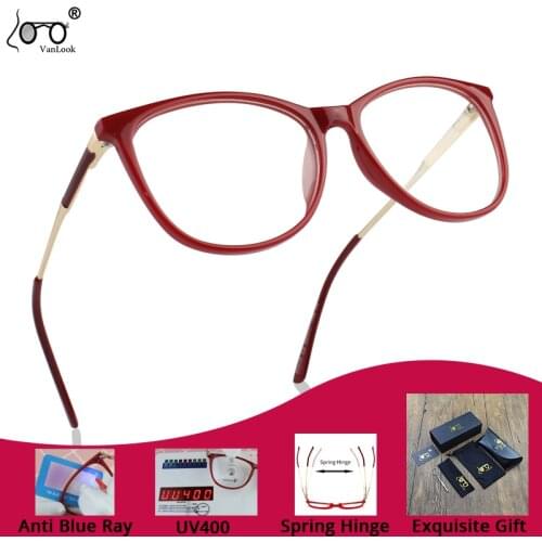 Transparent Armacao de Female Grade Glasses without Lenses Womens Eyeglasses Frame Fashion Design Prescription Red Spectacles