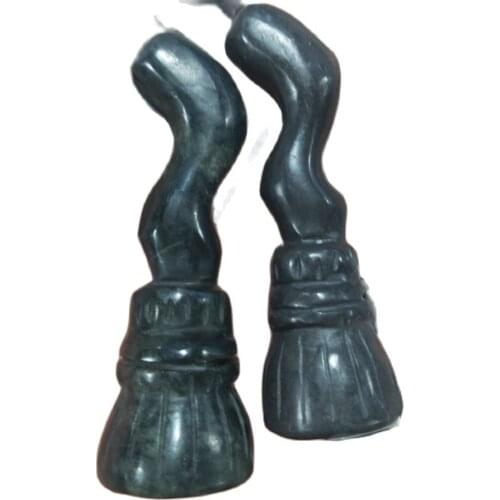 1pcs Natural crystal jade carved witch magic broom home decor collection accessories