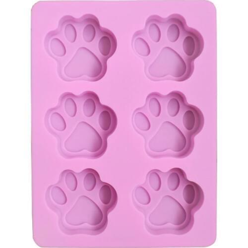 1pcs Paw Print Soap Ice Cream Chocolate Cake Plaster Silicone Mold Fun Maker NEW G8TC
