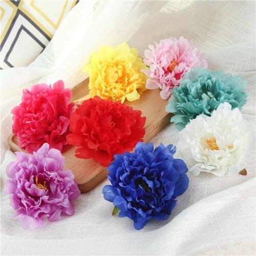 10PCS 13cm Artificial Peony Flower Heads Wedding Birthday Party Table Decoration Fake Flowers DIY Garland Handmade Crafts Flores