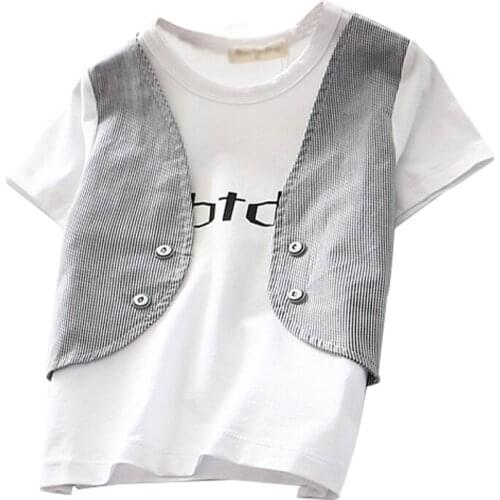 2016 New Summer The Boys Cotton Short Sleeved T-shirt export Hight quality 2 pcs set shirt sleeve vest children clothing