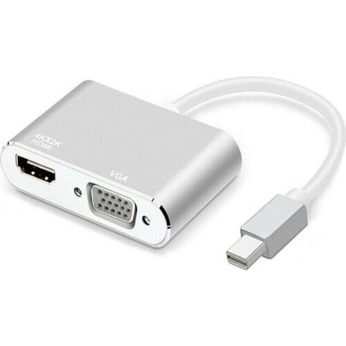 2 in 1 High Quality White Portable Multi-Interface Mini Displayport To HDMI VGA Video Adapter Converter Dp Cable Card Reader