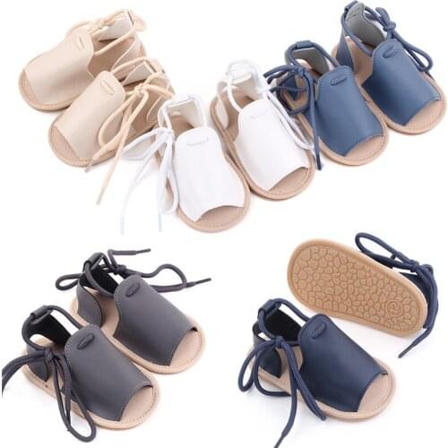 2021 New Summer Baby Shoes Rubber Sole Antislip Toddler Girl Boy First Walkers Fashion Newborn Solid Crib Shoes Size 0-18M