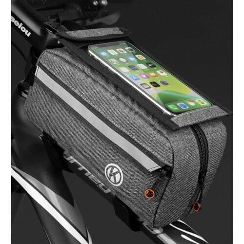 2021 Bike Bicycle Bag Waterproof Bike Frame Front Tube Frame Bag Reflective Cycling MTB Large Capacity Bag Accessories