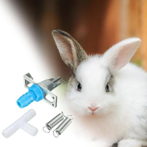 5 Sets Drinking Water Mouth Easy To Use Automatic Double Springs Pet Supplies Bunny Drinker Nipple Dispenser For Rabbit Cage
