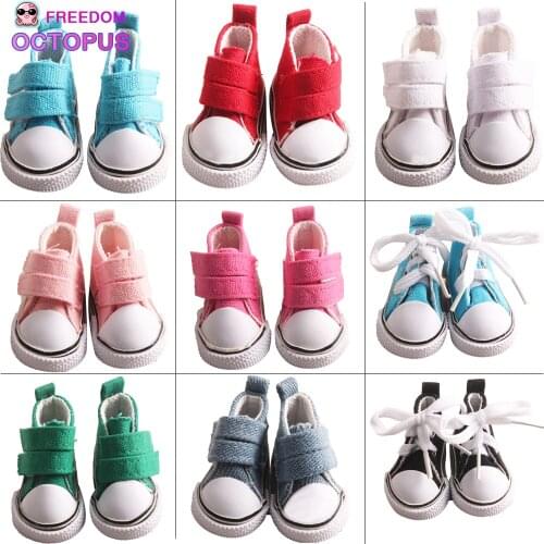 5cm Canvas Shoes For Doll Velcro Doll Sneakers Shoes For 1/6 BJD And DIY Russia Blyth EXo Dolls Accessories Girls Best Gift