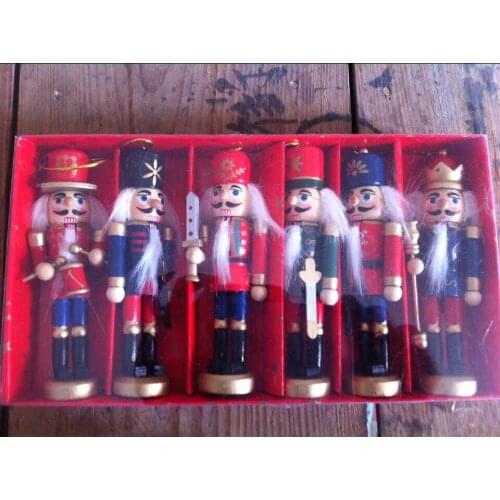 6PSC SETS articles creative home Christmas gifts 12CM Nutcracker puppet soldiers birthday gift to Zakka bar decoration