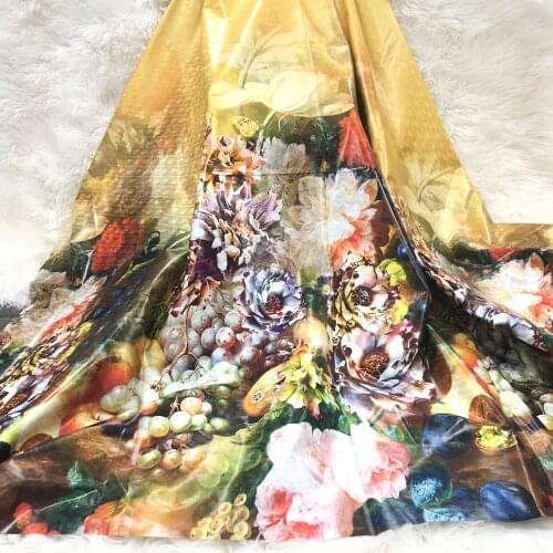 African 100%cotton Perfume 4yards RIche Fabric Flower Bazin Riche Fabric after wash keep shiny original bazin riche fabric